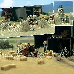 HO Busch 1212 HAY and STRAW BALE , HAYSTACK Scenery Detail KIT for