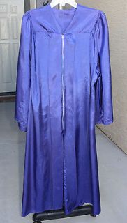 Vtg GRADUATION Gown ACETATE SHORT 54 56 Royal Blue Purple Choir Robe