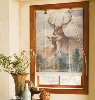 40 BAMBOO WILD DEER WINDOW BLINDS COUNTRY CABIN HUNTING CURTAIN DECOR
