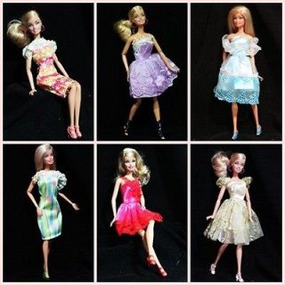 S2M06 Big SALE LOT 10 Mini Gown And 10 Shoes For Barbie Dolls FREE