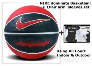 NIKE RED dominate Basketball & 1Pair arm sleeves set Using All Court