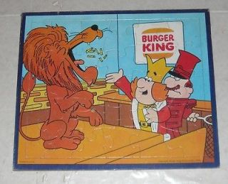 1973 BURGER KING PREMIUM Frame Tray PUZZLE ADVERTISING CARTOON VERSION