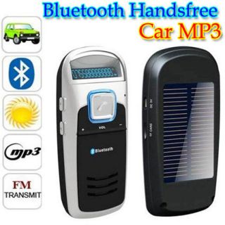 Solar Panel LCD Bluetooth Handsfree Car Kit FM MP3 Player Speaker For