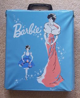 1962 BARBIE Doll Blue Carrying CASE by Ponytail MATTEL Children