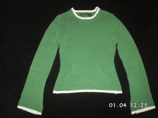 TOM FOOLERY Classic Knitted Sweater Preppy Green with Kangaroo Pouch