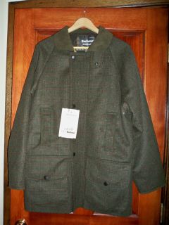 NEW Barbour Unisex Loden Check Jacket   Green Plaid Wool   Size Medium