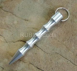 KUBOTAN Self Defense Stick Baton ALUMINUM Silver w/ Key Chain