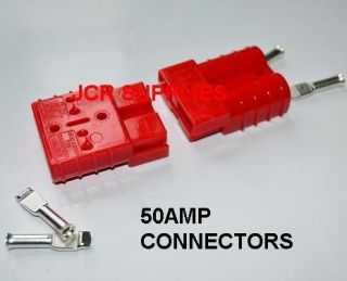 2X 50 AMP RED HEAVY DUTY BATTERY CONNECTORS USED FOR JUMP LEADS ETC