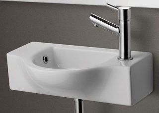 ALFI brand AB105 Small Wall Mounted White Ceramic Bathroom Sink