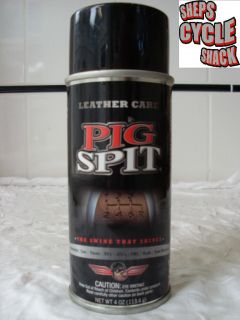 PIG SPIT LEATHER CARE 4 oz CAN (motorcycle, motorbike) spray cleaner