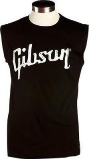 OFFICIAL Gibson Guitars Black Logo Muscle Tee Shirt   Various Sizes