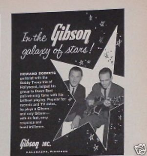 1960 HOWARD ROBERTS+BOBBY TROUP Gibson Galaxy print Ad