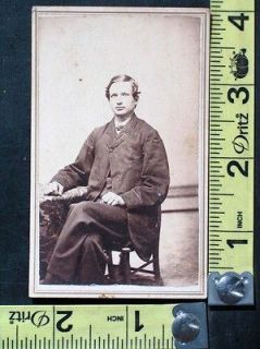 Antique CDV Photo of Handsome Young Man in Nice Mid Victorian Clothes