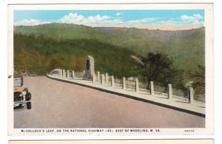 1920s postcard McCol lochs Leap, Nat. Hwy. Wheeling,WV