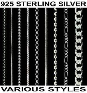 925 STERLING SILVER CURB TRACE BELCHER BEAD BOX SNAKE CHAIN NECKLACE