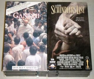 SCHINDLERS LIST, Universal 1993 & GANDHI, Columbia Tristar 1982 VHS