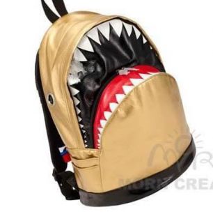 SHARK Backpack MEDIUM GOLD Shiny Morn Creations bag kindergarten