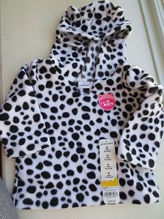 Jumping Beans 9 months Girl Dalmatian Print Pullover Hooded Fleece w
