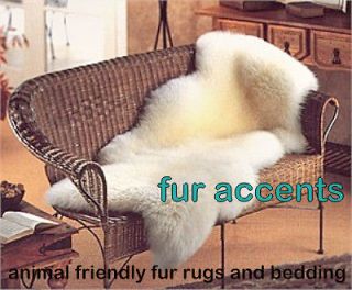 SheepSkin Pelt Accent Rug Faux Fur Bear Throw Shabby Log Cabin Design