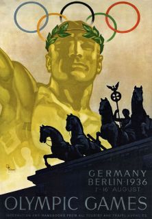 TU67 Vintage German 1936 Berlin Olympic Games Travel Poster Re Print