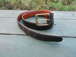 Coach Calfskin Leather Belt Small 36 Solid Brass Buckle Italy Espresso