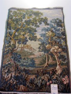 Tapestry Woven Vintage Flanders Belgium Castle Greenery New Cotton