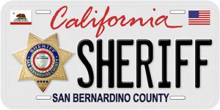 San Bernardino CA Sheriff Novelty Car License Plate