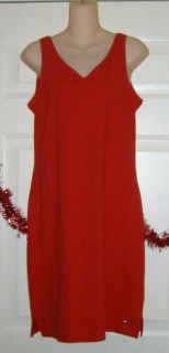 Tommy Hilfiger Vintage Polo Shirt Dress Sleeve less Color Red Size