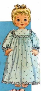 9994 Doll Clothes Pattern for 20 Betsy Wetsy Baby Dolls 1960s