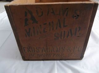 Adams Mineral Soap Wooden Box Crate Bennington Vermont Primitive