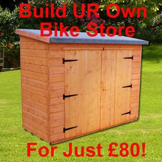 Bike Shed, Garden Shed, Storage Bulild Your Own Plans! Lean To 2.4m X