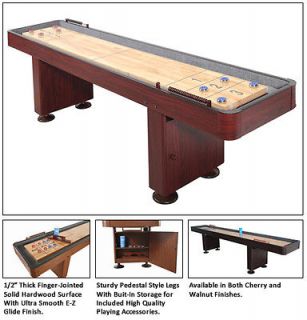Challenger Deluxe 12 Shuffleboard Game Table By Carmelli   Walnut
