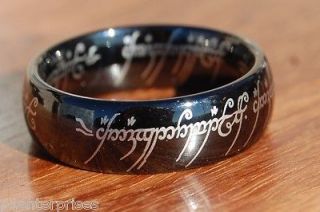 Lord of the Rings The One Ring Bilbos Hobbit Ring Tungsten Gold w