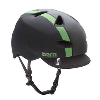 Bern Brentwood BMX Bike Skate Ski Helmet Matt Green Black w Visor