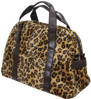 New Leopard Print Travel Overnight Large Tote Bag Handbag with a long