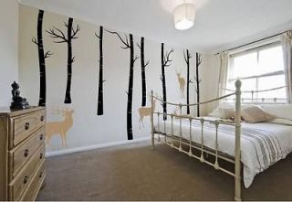 Large Birch Trees with Deer Nature Decal