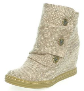 Blowfish Tabbit Beige Fabric New Womens On Wedge Cheap Ankle Boots