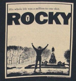 Black T Shirt Size M Sylvester Stallone Movie 1976 2005 MGM Million