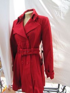 BEBE coat jacket red wool Nouveau Espirit Fit & Flare 200486
