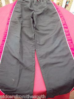 OLD NAVY BOYS Lg 10 12 BLACK RED WIND PANTS ATHLETIC LINED w/ELASTIC