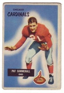 1955 Bowman #52 Pat Summerall RC Chicago Cardinals poor