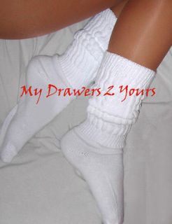 TAMARA Long Knee High OTK Thick Ribbed Slouch Socks WHITE BLACK O/S