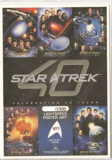 Star Trek 40th Anniversary BT1 Box Topper Archive Card TOS Crew