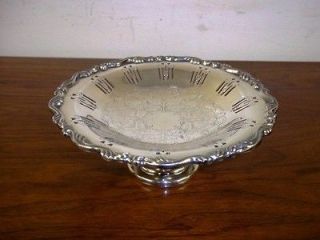 Wm A Rogers Silverplate COMPOTE Candy Mint Dish Tray #8408 Pierced