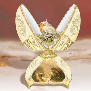 Jewel of Nature Egg with Bird Music Box   Bradford Exchange