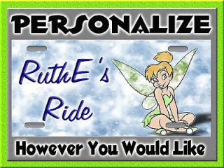 Tinkerbell Clouds PERSONALIZED License Plate auto car tag sign