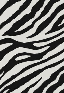 ZEBRA SHAGGY AREA RUG 8x10 UNIQUE BLACK AND WHITE PLUSH WITH POLYESTER