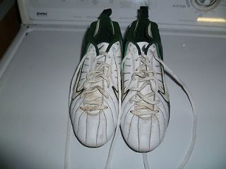 Speed TD Low Mens Football Cleats, White & Green Shoes . . SIZE 7