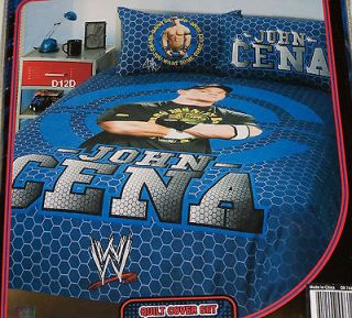 WWE Wrestling John Cena Blue Queen Bed Quilt Cover Set New