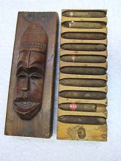 Rare Antique Wood Primitive Cigar Tobacco Press Mold Vintage Folk